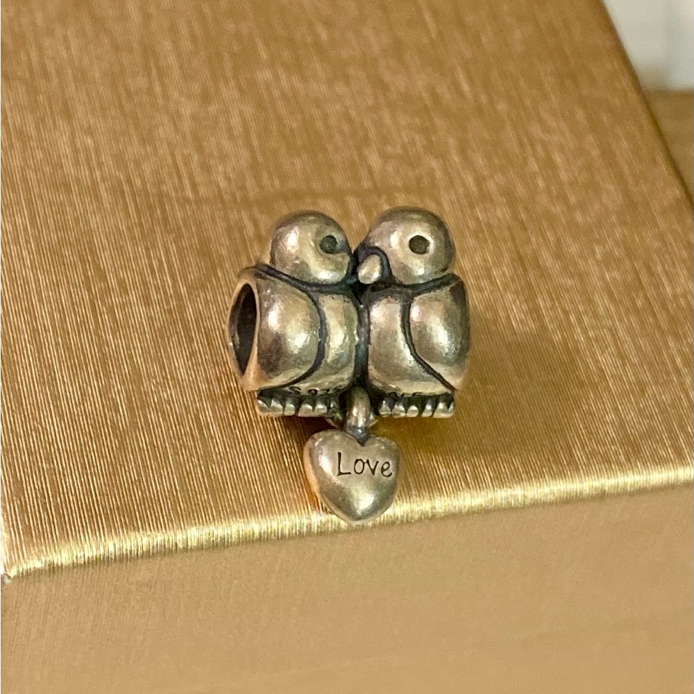 Pandora Charm Lovebirds with Heart